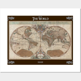 Vintage Map of the Old World: 1691 Posters and Art